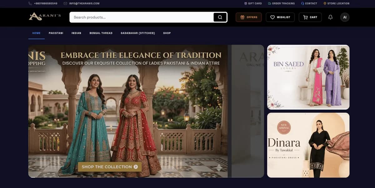 Aranis - Full-Stack E-Commerce Platform